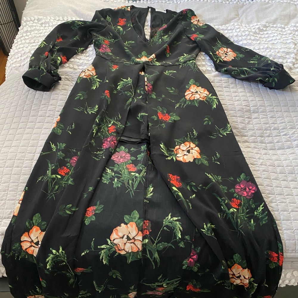 lush floral maxi romper